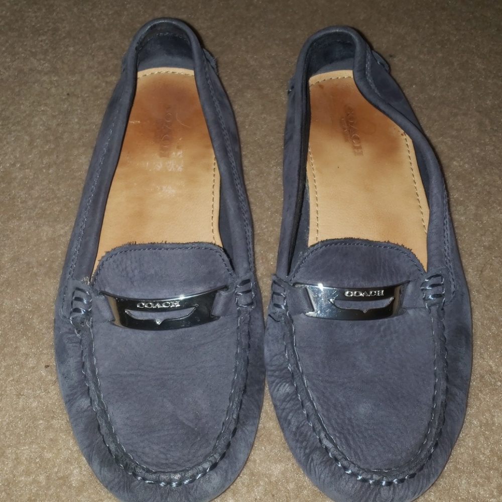 Coach navy soft leather driving shoes